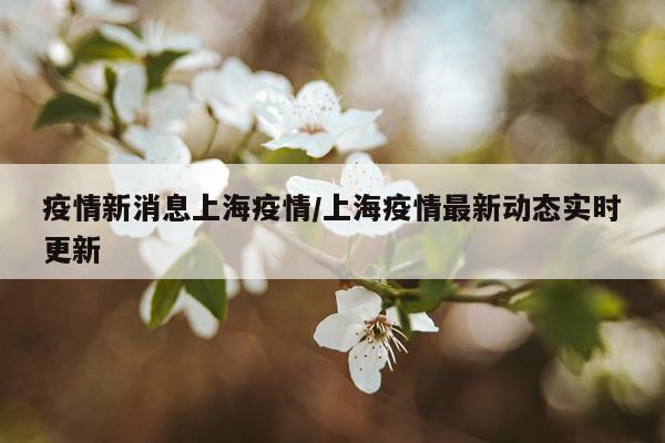 疫情新消息上海疫情/上海疫情最新动态实时更新