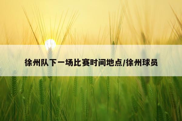 徐州队下一场比赛时间地点/徐州球员