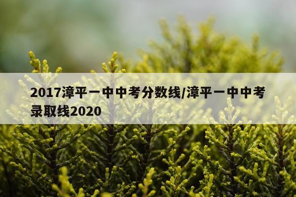 2017漳平一中中考分数线/漳平一中中考录取线2020