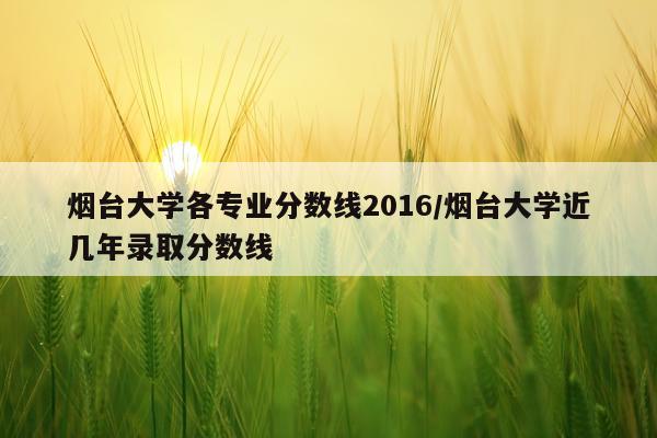 烟台大学各专业分数线2016/烟台大学近几年录取分数线