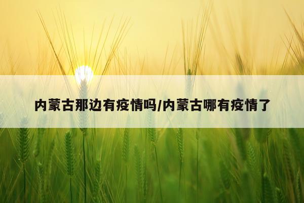 内蒙古那边有疫情吗/内蒙古哪有疫情了