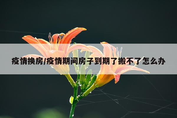 疫情换房/疫情期间房子到期了搬不了怎么办
