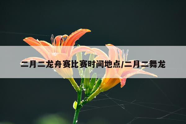 二月二龙舟赛比赛时间地点/二月二舞龙