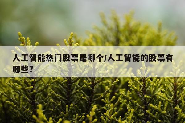 人工智能热门股票是哪个/人工智能的股票有哪些?