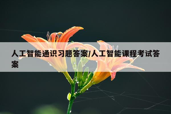 人工智能通识习题答案/人工智能课程考试答案