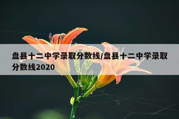 盘县十二中学录取分数线/盘县十二中学录取分数线2020