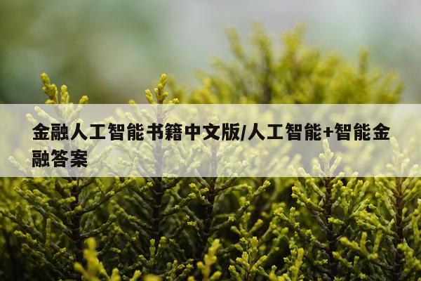 金融人工智能书籍中文版/人工智能+智能金融答案