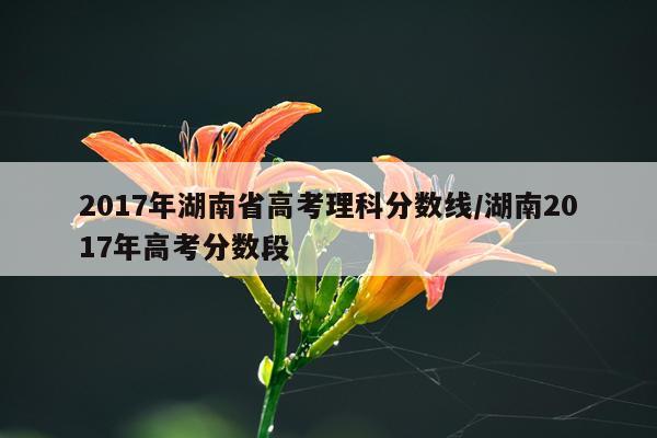 2017年湖南省高考理科分数线/湖南2017年高考分数段