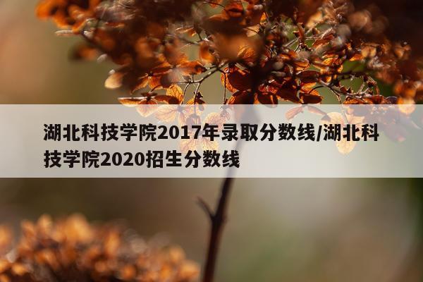湖北科技学院2017年录取分数线/湖北科技学院2020招生分数线