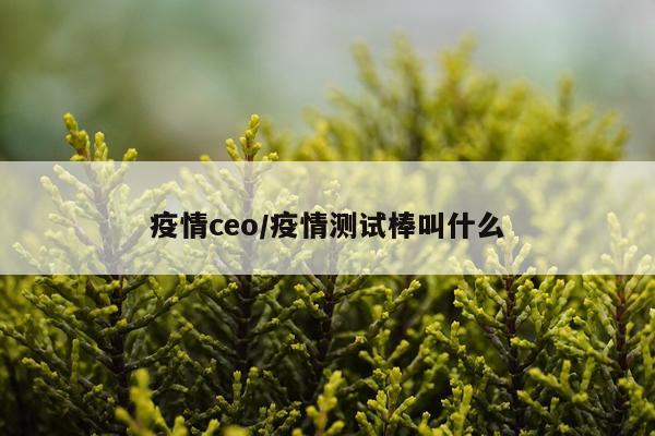 疫情ceo/疫情测试棒叫什么