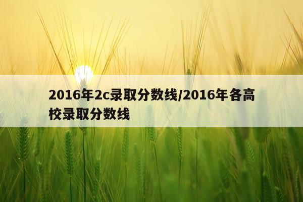 2016年2c录取分数线/2016年各高校录取分数线