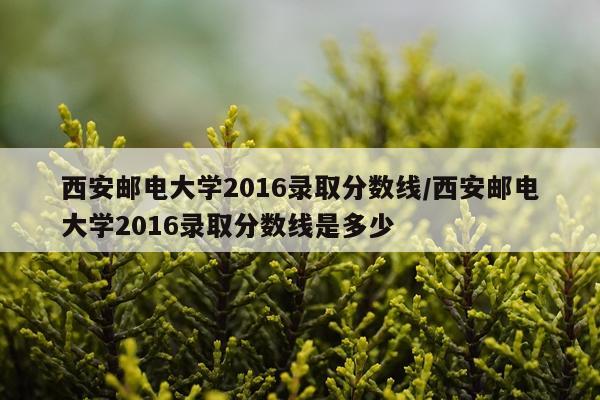 西安邮电大学2016录取分数线/西安邮电大学2016录取分数线是多少
