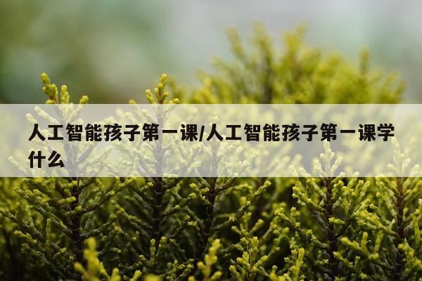 人工智能孩子第一课/人工智能孩子第一课学什么