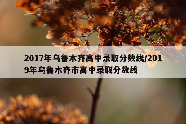 2017年乌鲁木齐高中录取分数线/2019年乌鲁木齐市高中录取分数线