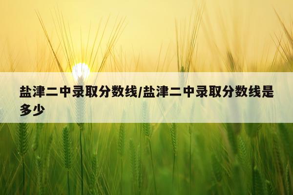 盐津二中录取分数线/盐津二中录取分数线是多少