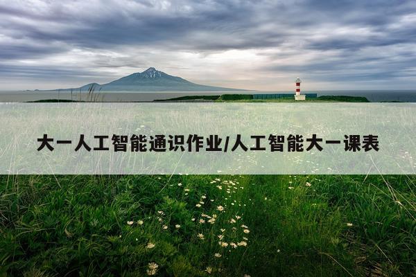 大一人工智能通识作业/人工智能大一课表