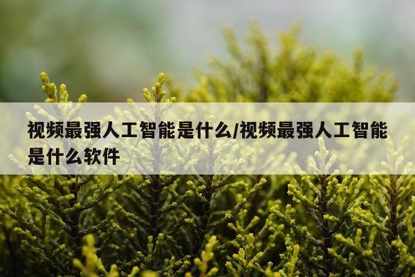 视频最强人工智能是什么/视频最强人工智能是什么软件
