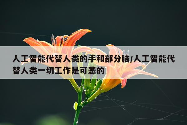 人工智能代替人类的手和部分脑/人工智能代替人类一切工作是可悲的