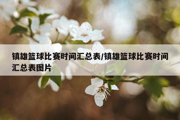 镇雄篮球比赛时间汇总表/镇雄篮球比赛时间汇总表图片