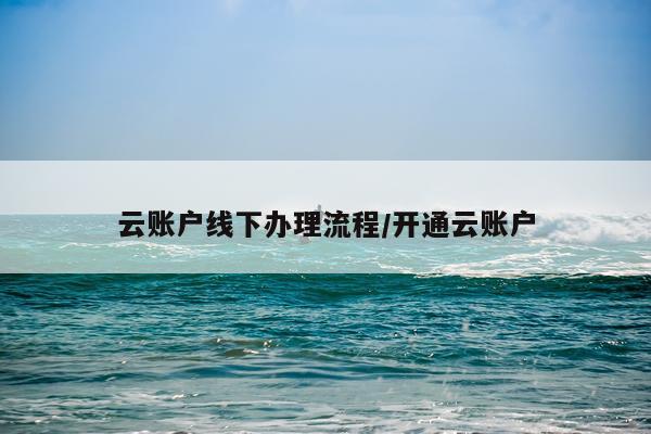 云账户线下办理流程/开通云账户