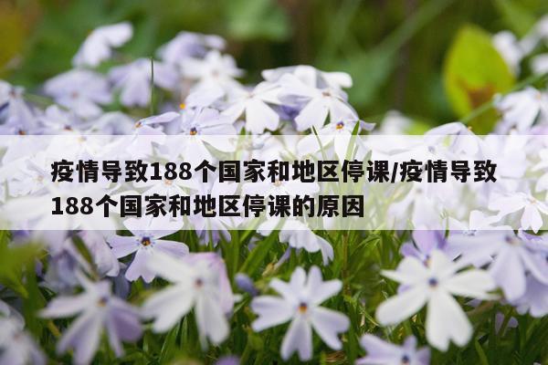 疫情导致188个国家和地区停课/疫情导致188个国家和地区停课的原因