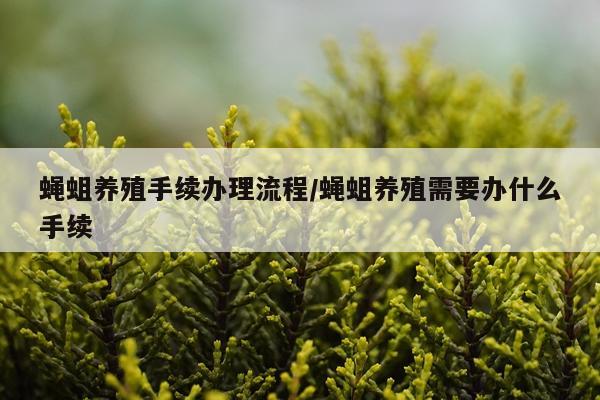 蝇蛆养殖手续办理流程/蝇蛆养殖需要办什么手续