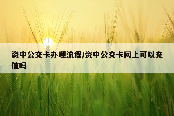 资中公交卡办理流程/资中公交卡网上可以充值吗