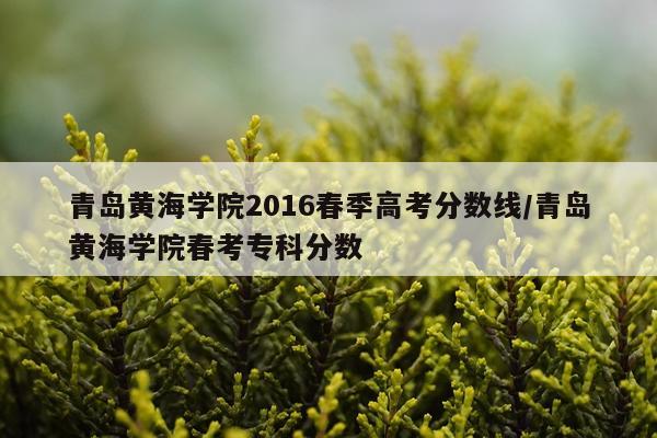 青岛黄海学院2016春季高考分数线/青岛黄海学院春考专科分数