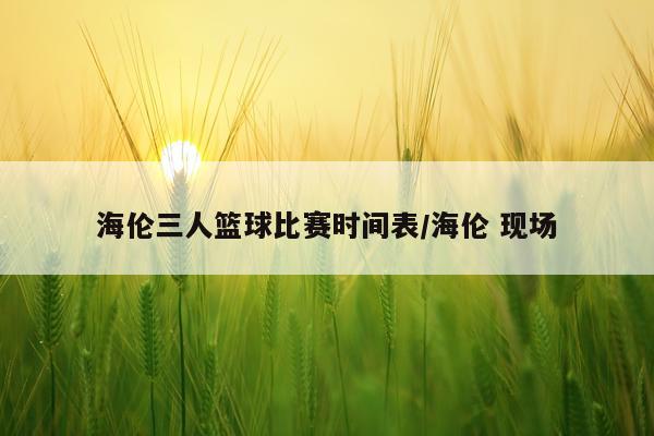 海伦三人篮球比赛时间表/海伦 现场