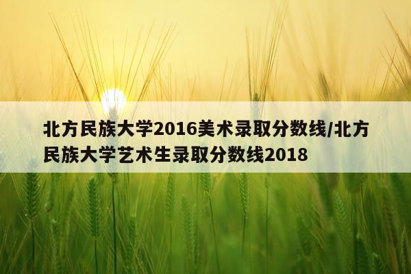 北方民族大学2016美术录取分数线/北方民族大学艺术生录取分数线2018