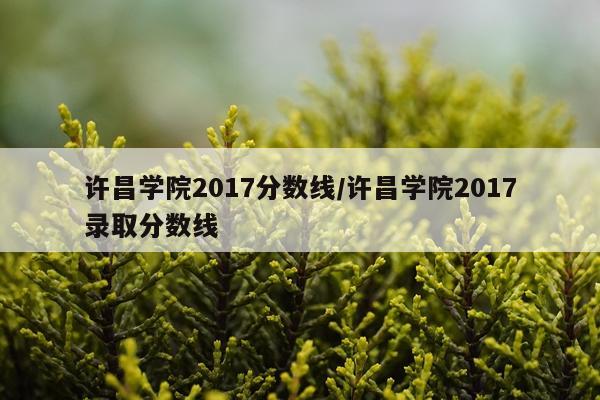 许昌学院2017分数线/许昌学院2017录取分数线