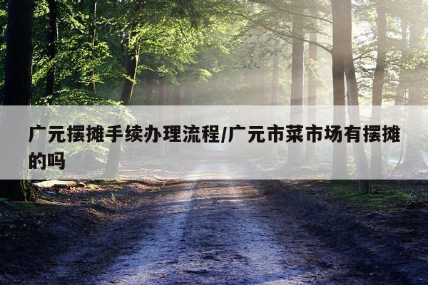 广元摆摊手续办理流程/广元市菜市场有摆摊的吗