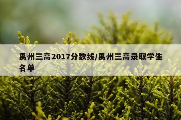 禹州三高2017分数线/禹州三高录取学生名单