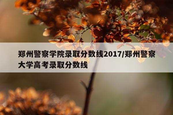 郑州警察学院录取分数线2017/郑州警察大学高考录取分数线