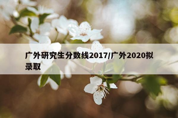 广外研究生分数线2017/广外2020拟录取