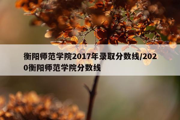 衡阳师范学院2017年录取分数线/2020衡阳师范学院分数线