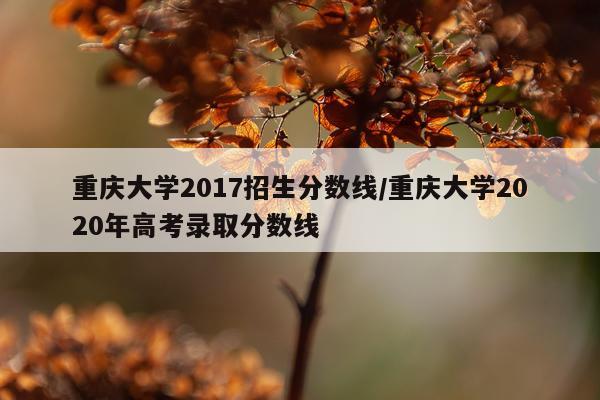 重庆大学2017招生分数线/重庆大学2020年高考录取分数线