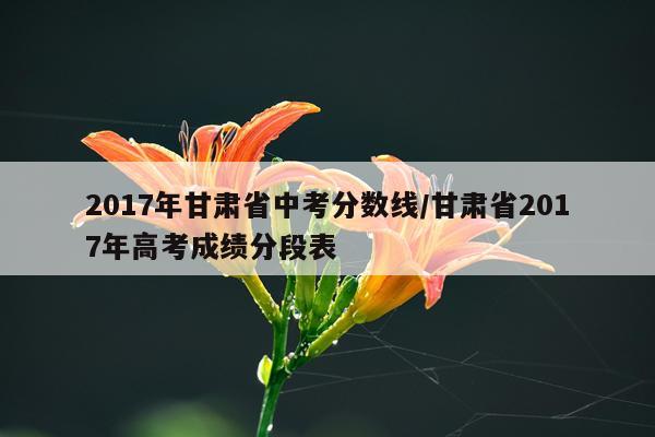 2017年甘肃省中考分数线/甘肃省2017年高考成绩分段表