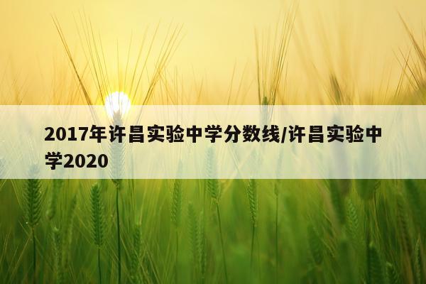 2017年许昌实验中学分数线/许昌实验中学2020