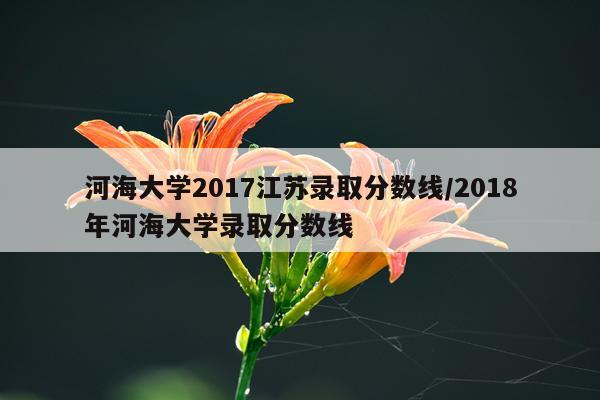 河海大学2017江苏录取分数线/2018年河海大学录取分数线