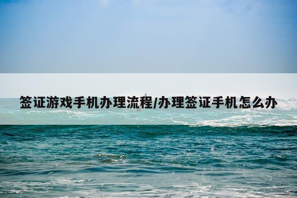 签证游戏手机办理流程/办理签证手机怎么办