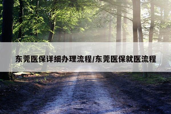 东莞医保详细办理流程/东莞医保就医流程