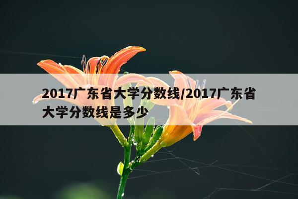 2017广东省大学分数线/2017广东省大学分数线是多少