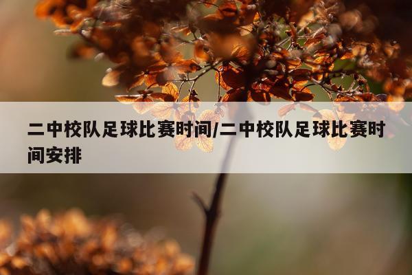 二中校队足球比赛时间/二中校队足球比赛时间安排