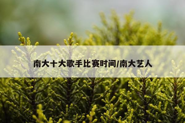 南大十大歌手比赛时间/南大艺人