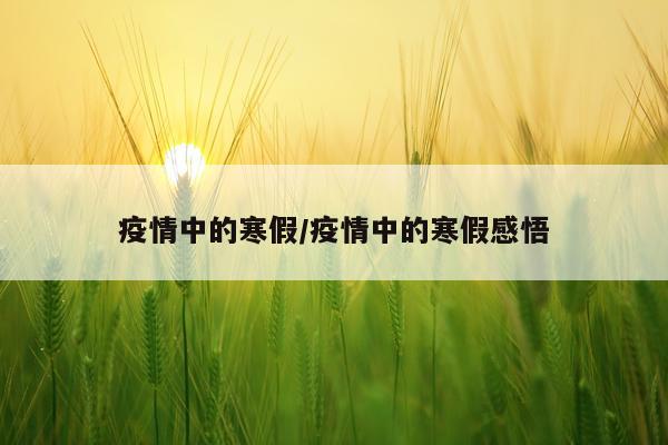 疫情中的寒假/疫情中的寒假感悟