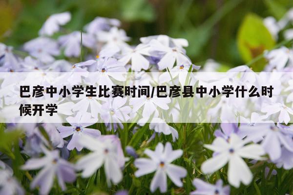 巴彦中小学生比赛时间/巴彦县中小学什么时候开学
