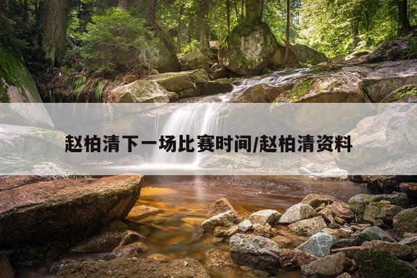 赵柏清下一场比赛时间/赵柏清资料