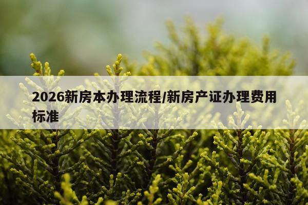 2026新房本办理流程/新房产证办理费用标准