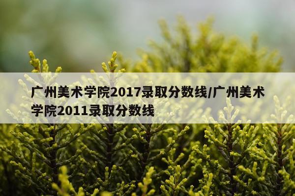 广州美术学院2017录取分数线/广州美术学院2011录取分数线